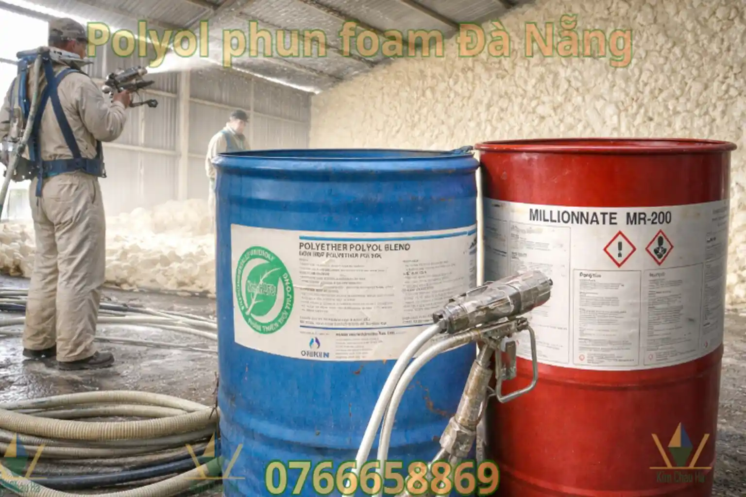 Polyol phun foam Đà Nẵng thi công chống dột và cách nhiệt công trình