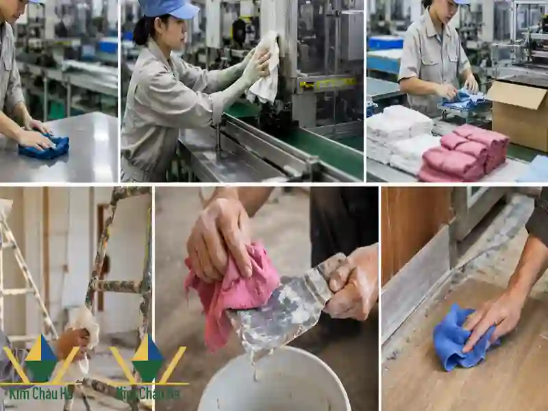 Ứng dụng của vải lau công nghiệp trong thực tế Ứng dụng vải lau công nghiệp trong xưởng cơ khí, nhà máy và công trình xây dựng